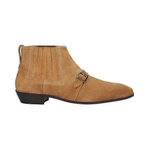 New Kurt Geiger Sz 41 US 8 Jax Tan Buckle Mens Chelsea Boots Fall Preppy Cabin*
