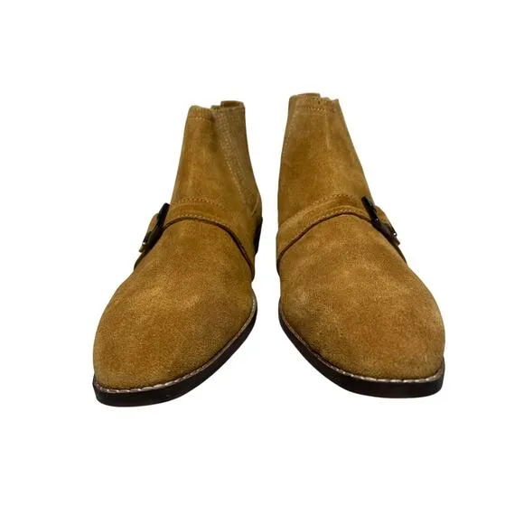 New Kurt Geiger Sz 41 US 8 Jax Tan Buckle Mens Chelsea Boots Fall Preppy Cabin*