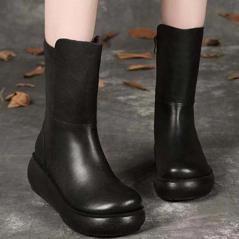 New Retro Women's Heightened Thick-soled Ankle Boots