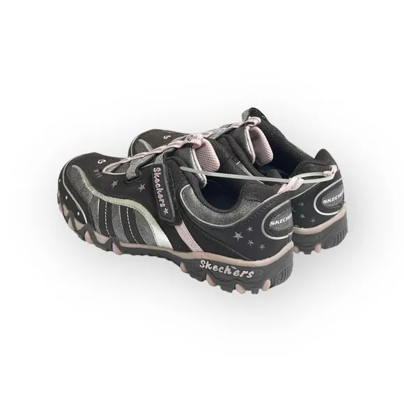 new Skechers 🜸 Incredible Elastika Laceless Sneakers 🜸 Brown Pink Sparkle 🜸 3