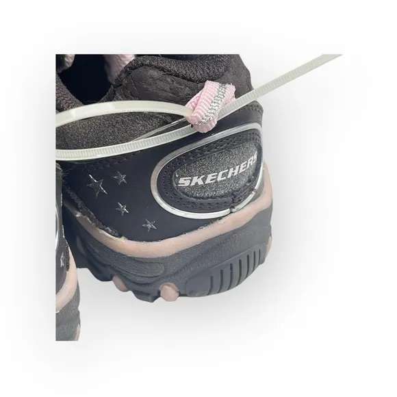 new Skechers 🜸 Incredible Elastika Laceless Sneakers 🜸 Brown Pink Sparkle 🜸 3