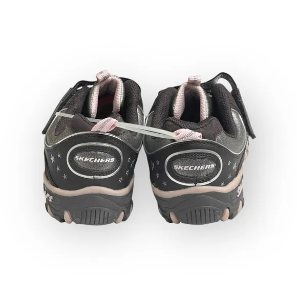 new Skechers 🜸 Incredible Elastika Laceless Sneakers 🜸 Brown Pink Sparkle 🜸 3