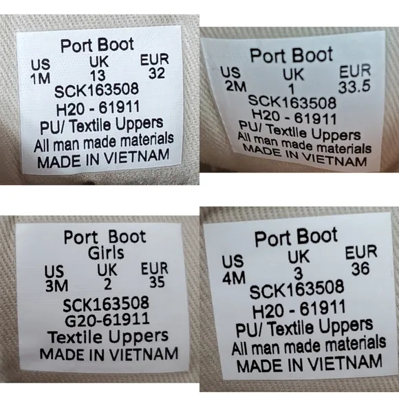 New Sperry girls port waterproof lace up rain duck boots off white lavender