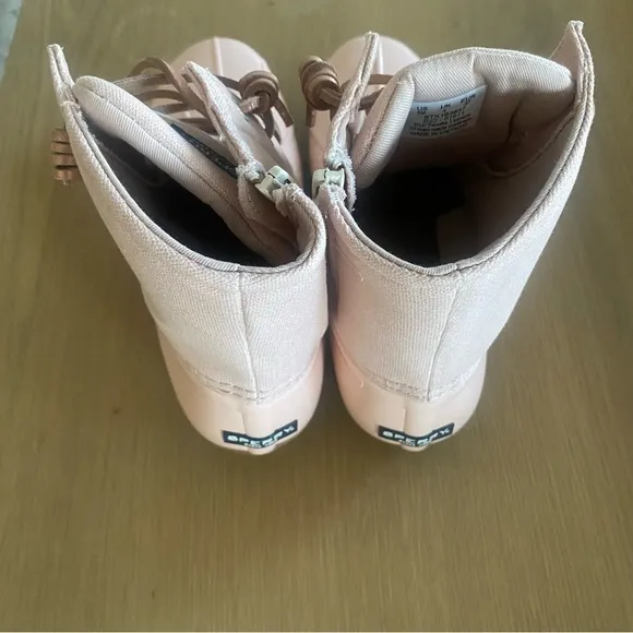 New Sperry Saltwater Waterproof Duck Booties, Girls, Blush Sz 5 Youth