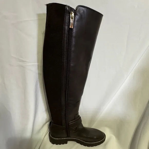 New Tommy Hilfiger Women’s Jiola Lug Sole Knee High Brown Riding Boot Size 6M