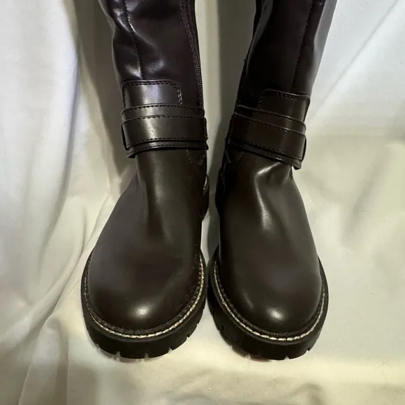 New Tommy Hilfiger Women’s Jiola Lug Sole Knee High Brown Riding Boot Size 6M
