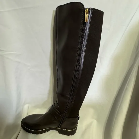 New Tommy Hilfiger Women’s Jiola Lug Sole Knee High Brown Riding Boot Size 6M
