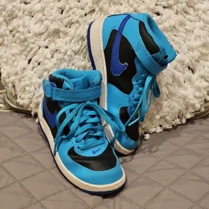 Nike Air Force 1 Blue and Black High-Top Sneakers
