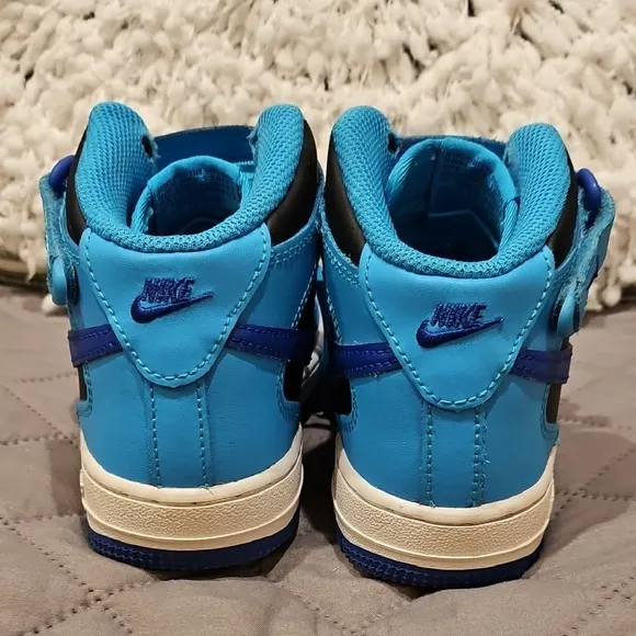 Nike Air Force 1 Blue and Black High-Top Sneakers