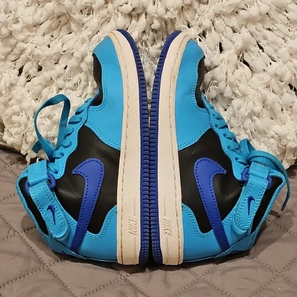 Nike Air Force 1 Blue and Black High-Top Sneakers
