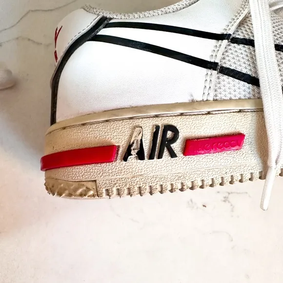Nike Air Force 1 React D/MS/X White Black Red Sneakers CD4366-100 Youth Size 4.5