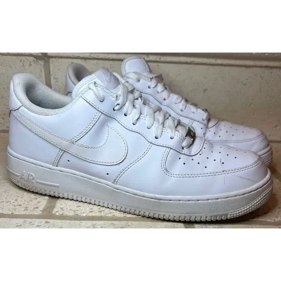 Nike Air Force 1 '07 Low Top Sneakers TripleWhite Men's 315122-111 Size 12