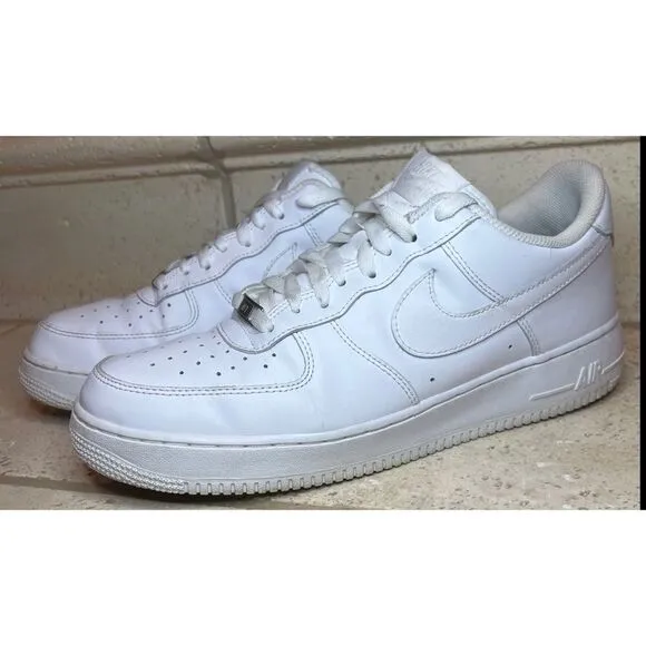 Nike Air Force 1 '07 Low Top Sneakers TripleWhite Men's 315122-111 Size 12