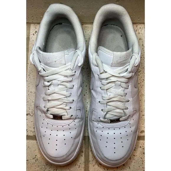 Nike Air Force 1 '07 Low Top Sneakers TripleWhite Men's 315122-111 Size 12