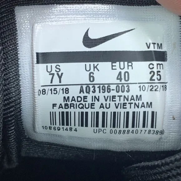 Nike Air Max 720 GS Women’s Size 8.5 / 7Y Shoes Black Lace Up Athletic Sneakers