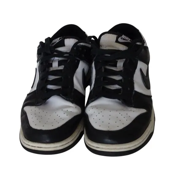 Nike Dunk Low Retro Black White Panda Leather Sneakers Men Size 9.5 DD1391 100