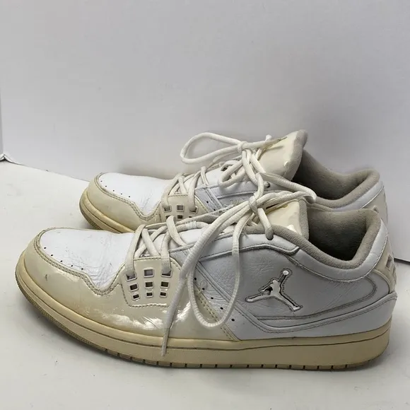 Nike Triple White Air Jordan 1 Low Cut Men's Sneakers 350610-105 Size 11