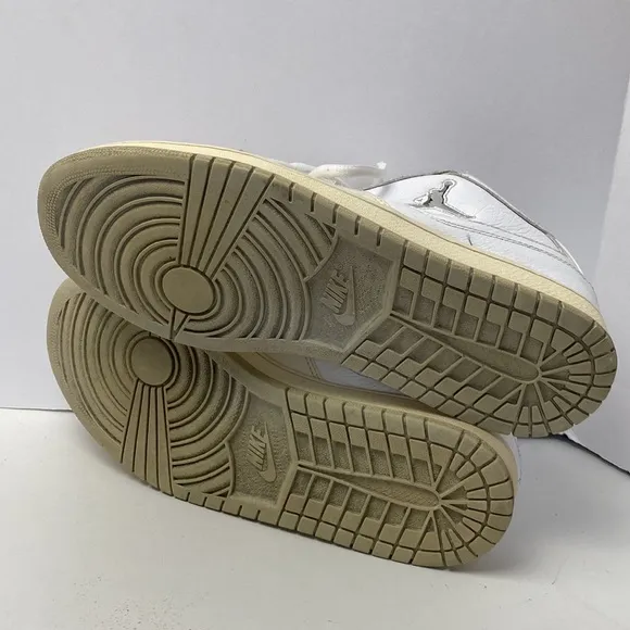 Nike Triple White Air Jordan 1 Low Cut Men's Sneakers 350610-105 Size 11