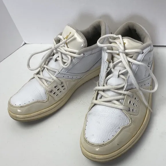 Nike Triple White Air Jordan 1 Low Cut Men's Sneakers 350610-105 Size 11