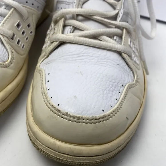 Nike Triple White Air Jordan 1 Low Cut Men's Sneakers 350610-105 Size 11
