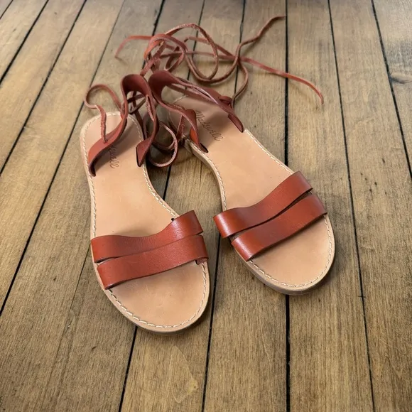 NWOT Madewell The Boardwalk Ankle Tie Wrap Sandal 7.5