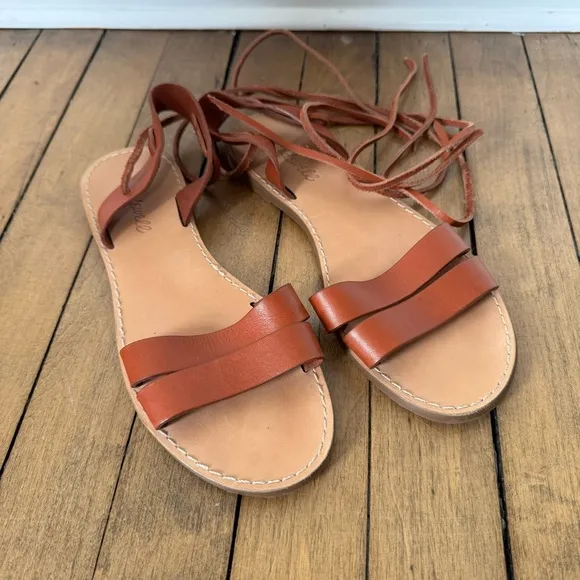 NWOT Madewell The Boardwalk Ankle Tie Wrap Sandal 7.5