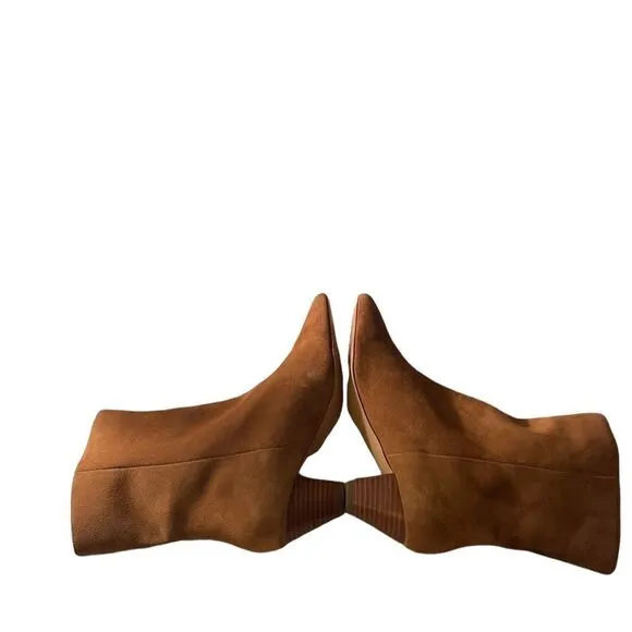NWOT Something Navy Brown Milo Suede Ankle Sock Boots size 8.5