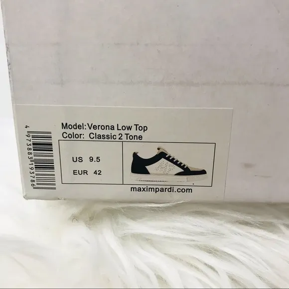 NWT Maxim Pardi Men’s Verona Low top sneakers sz 9.5 black white gray
