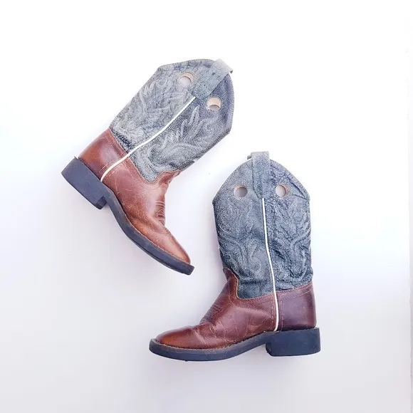 OLD WEST Leather Western Boots Unisex