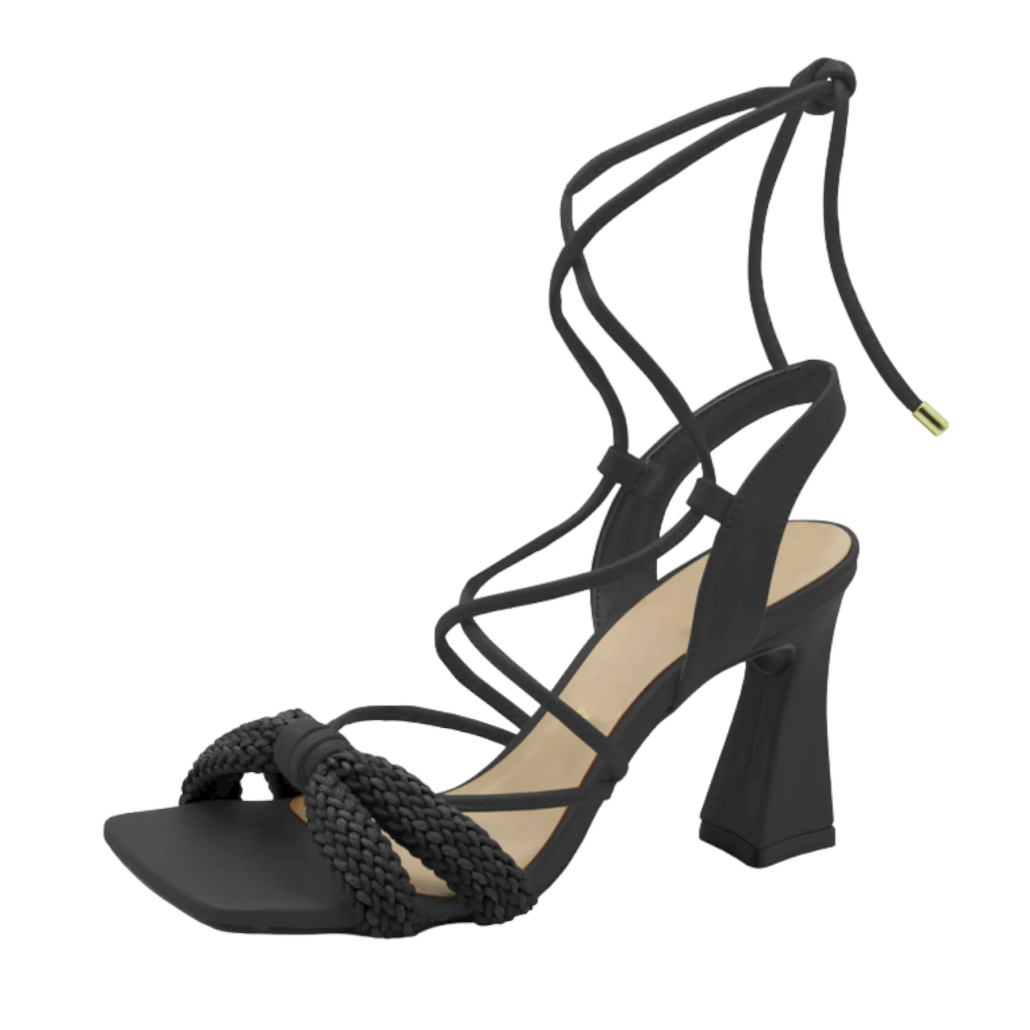 Open Toe Ankle Tie Up Heels
