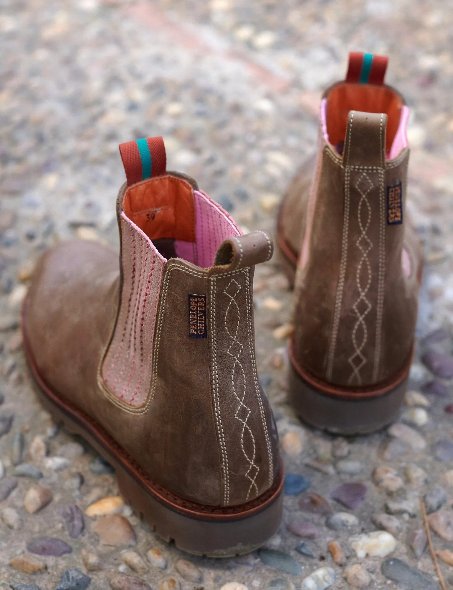 Oscar Leather Boot - Khaki/Tea Rose