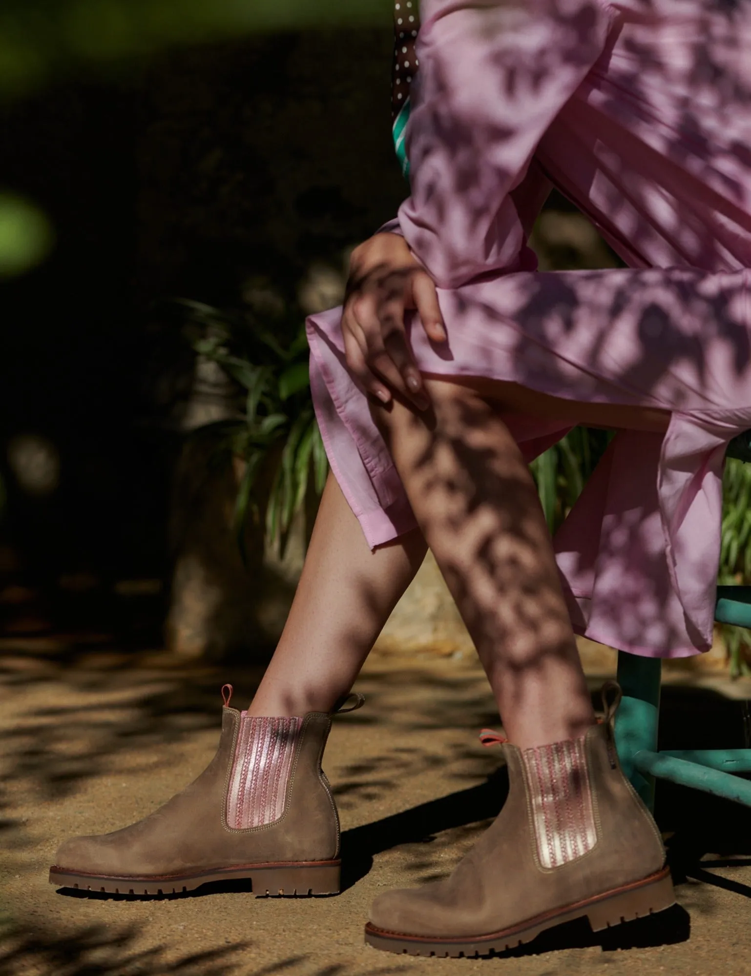 Oscar Leather Boot - Khaki/Tea Rose