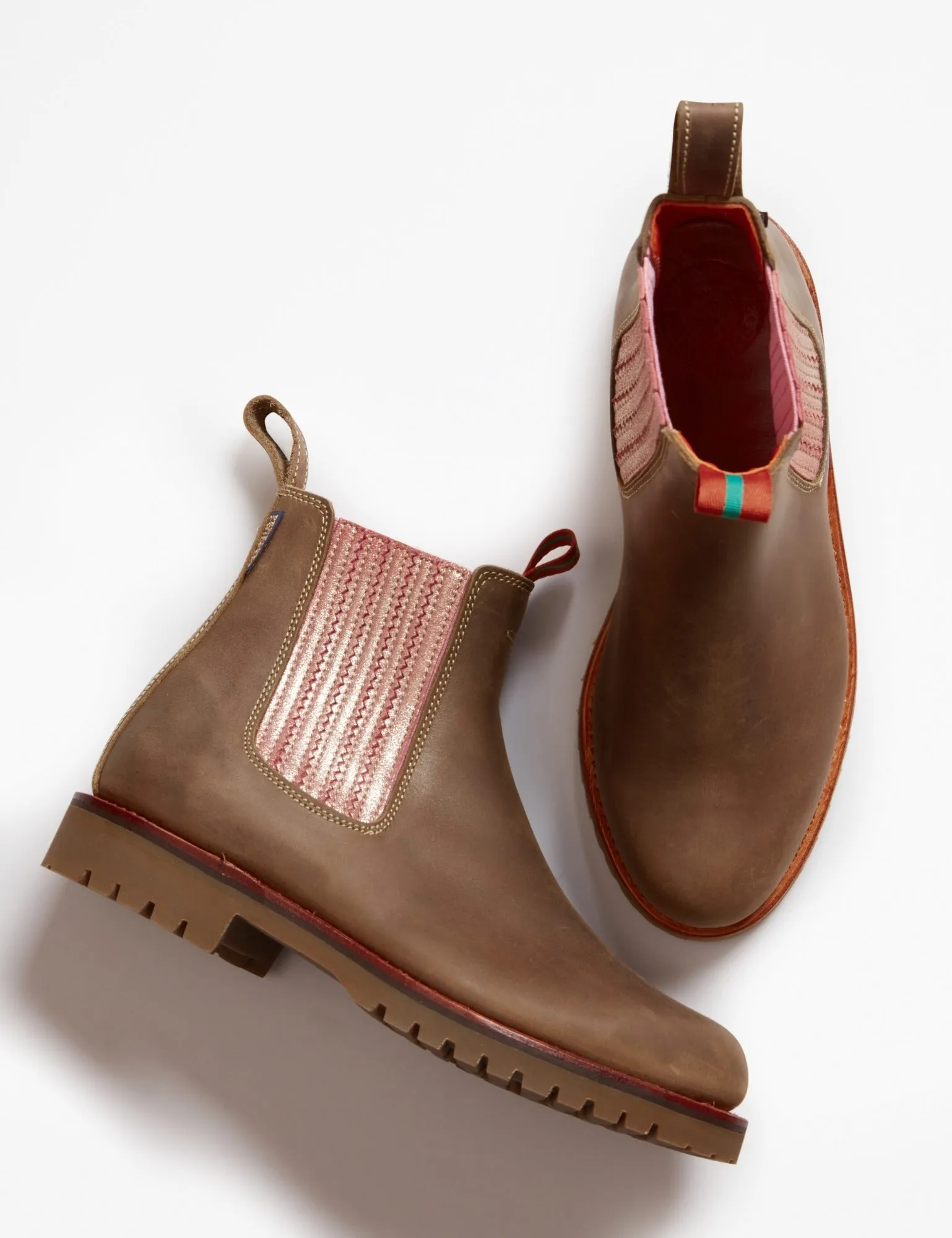 Oscar Leather Boot - Khaki/Tea Rose