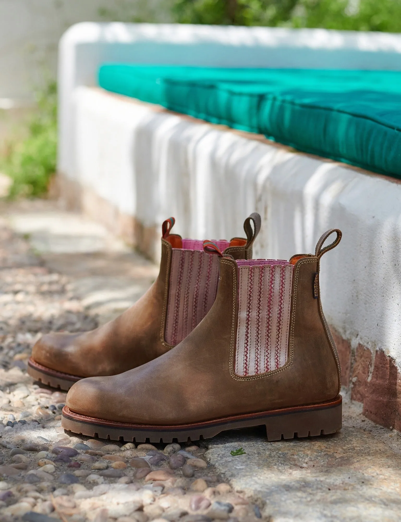 Oscar Leather Boot - Khaki/Tea Rose