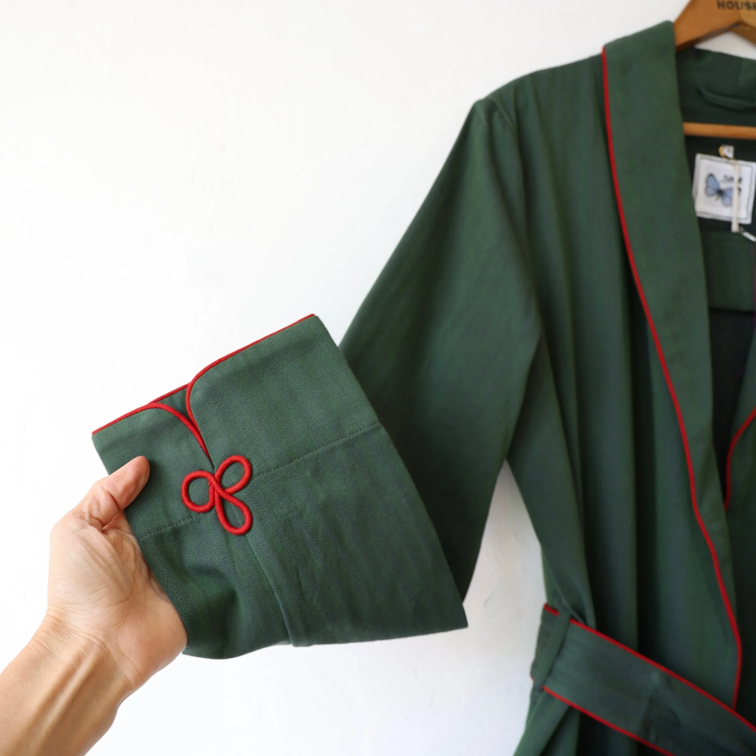 P. Le Moult Dressing Gown - Green/Red