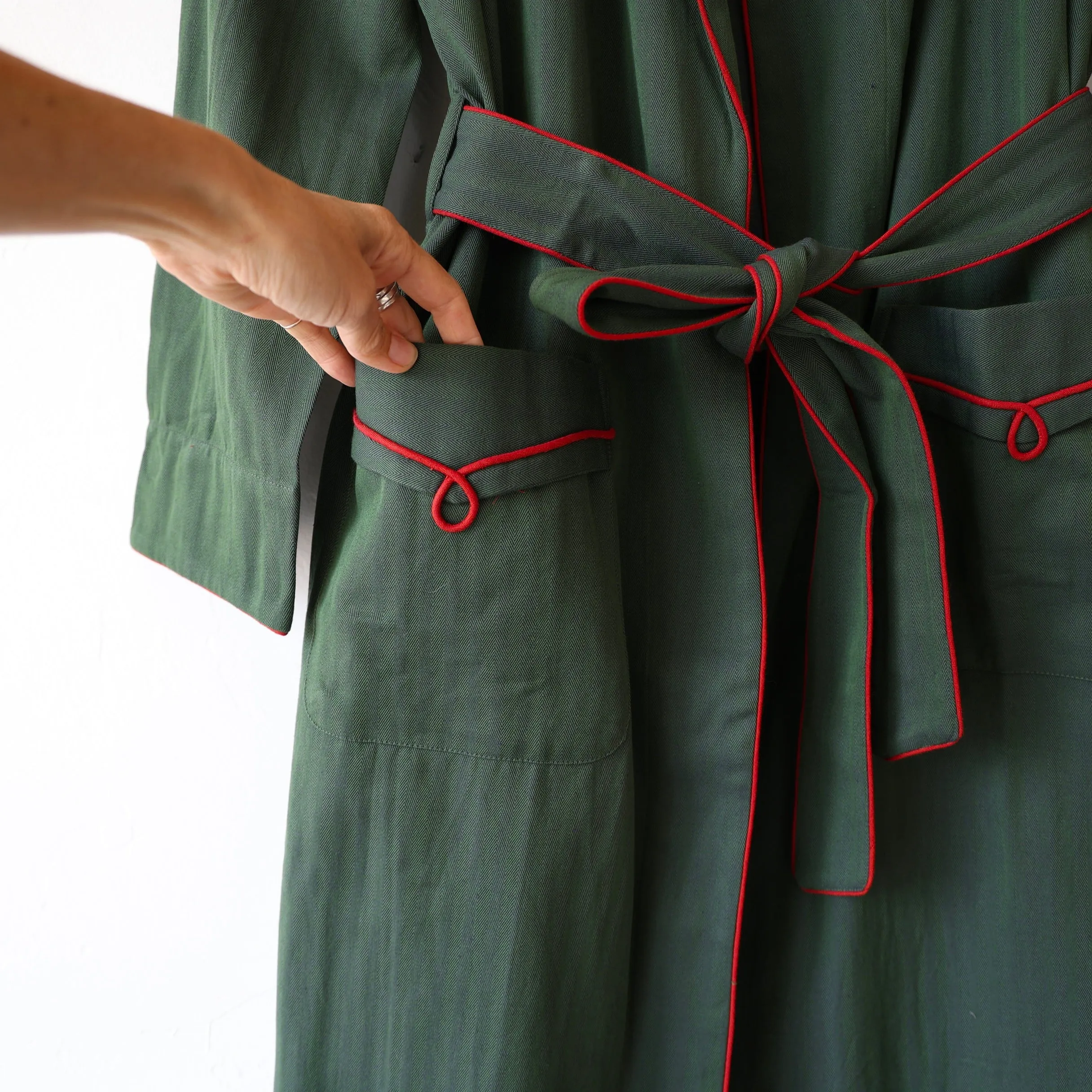 P. Le Moult Dressing Gown - Green/Red