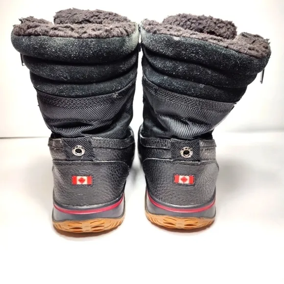 Pajar Canada trooper Waterproof Winter Fur Lined Black Red Men's Boot Sz 11-11.5