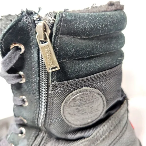 Pajar Canada trooper Waterproof Winter Fur Lined Black Red Men's Boot Sz 11-11.5