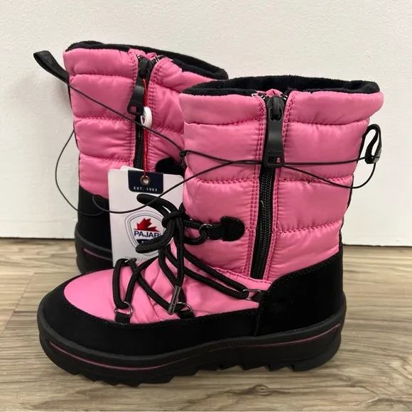 PAJAR Tirana -22F impermeable waterproof snow boots Pink Girls Sizes 2,4,5 NWOB