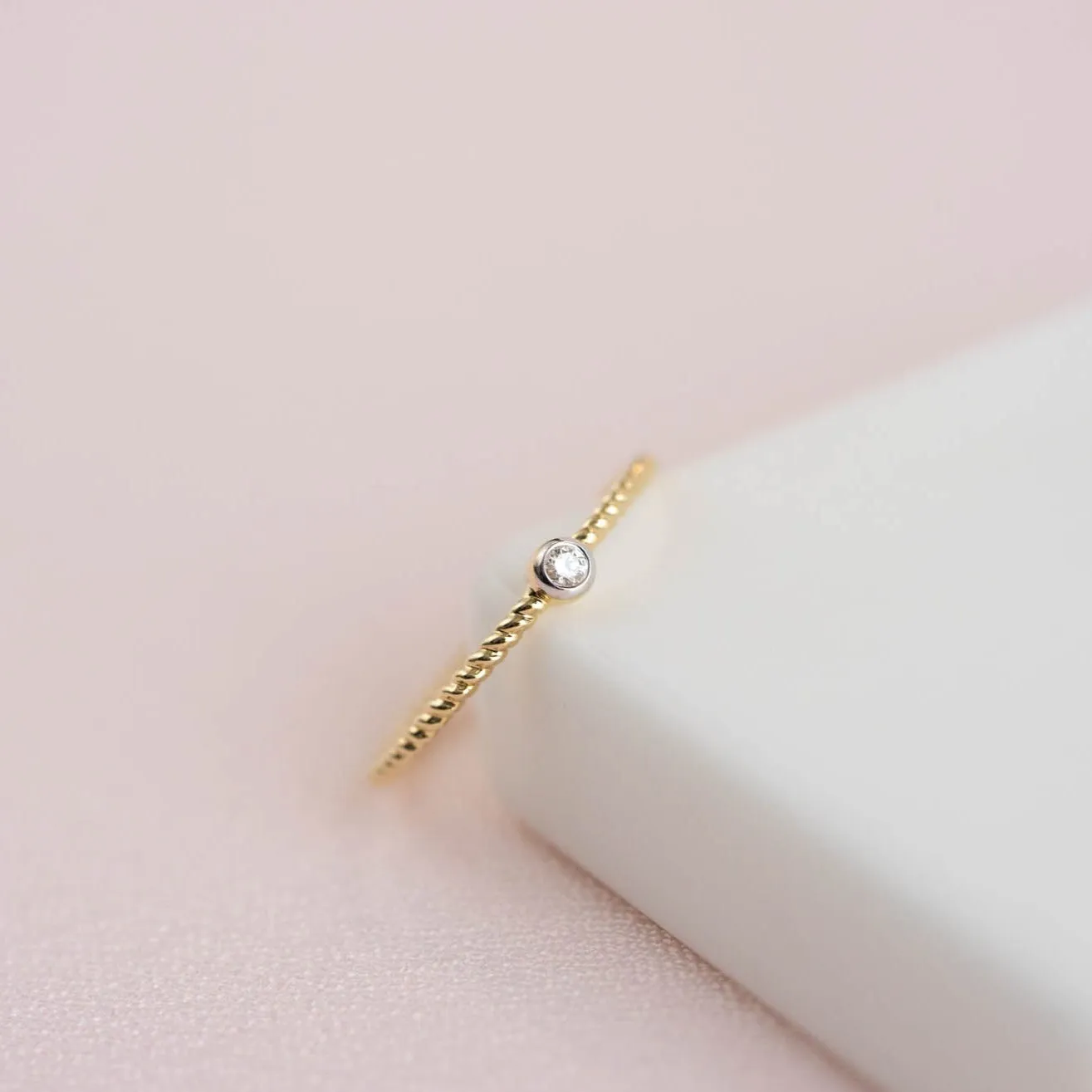 Penelope Braided Diamond Solitaire Ring
