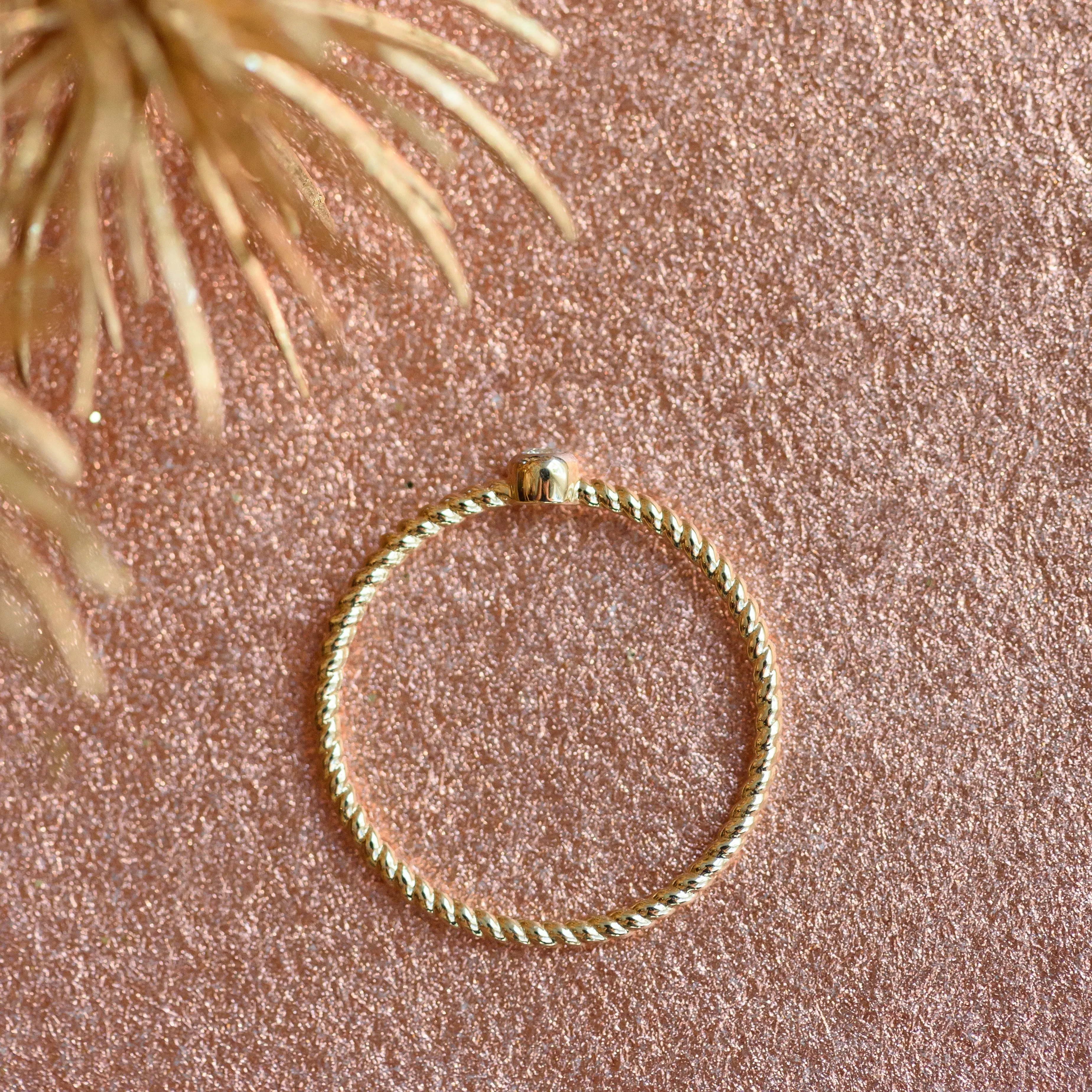 Penelope Braided Diamond Solitaire Ring
