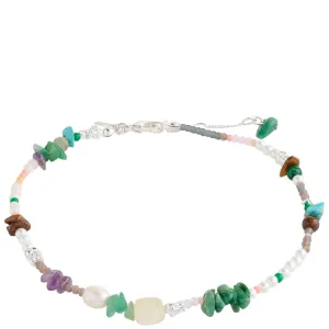 Pilgrim Force Silver Multi Bead Anklet