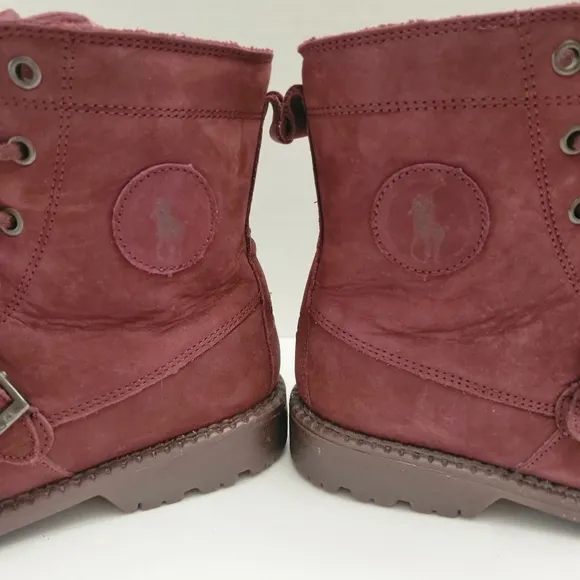 Polo Ralph Lauren Radbourn burgundy suade boots size boys 6.5