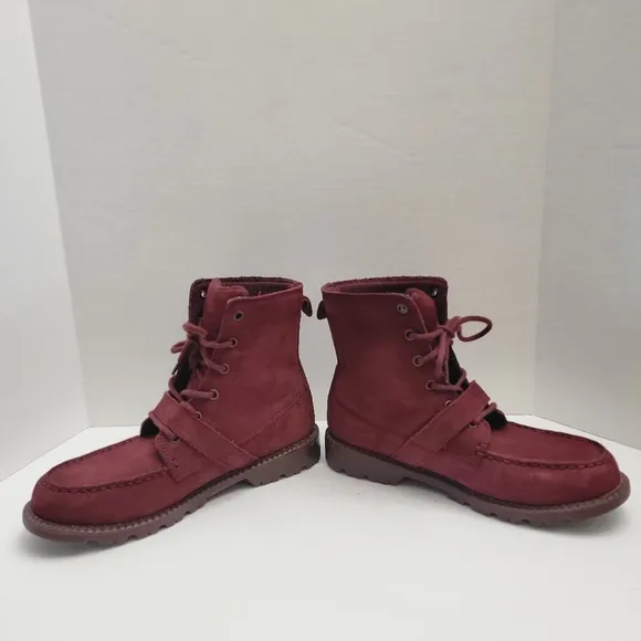 Polo Ralph Lauren Radbourn burgundy suade boots size boys 6.5