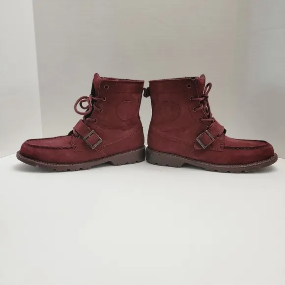 Polo Ralph Lauren Radbourn burgundy suade boots size boys 6.5