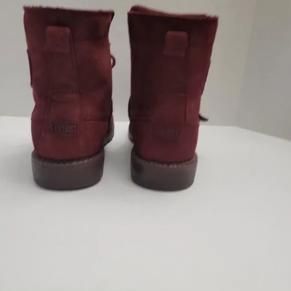 Polo Ralph Lauren Radbourn burgundy suade boots size boys 6.5