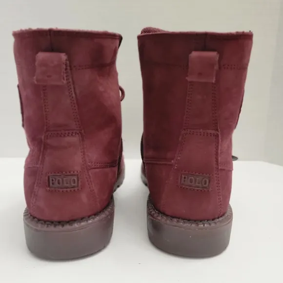 Polo Ralph Lauren Radbourn burgundy suade boots size boys 6.5