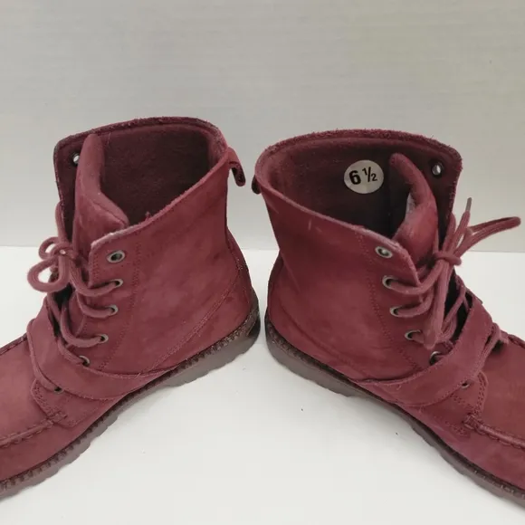 Polo Ralph Lauren Radbourn burgundy suade boots size boys 6.5