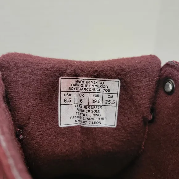 Polo Ralph Lauren Radbourn burgundy suade boots size boys 6.5