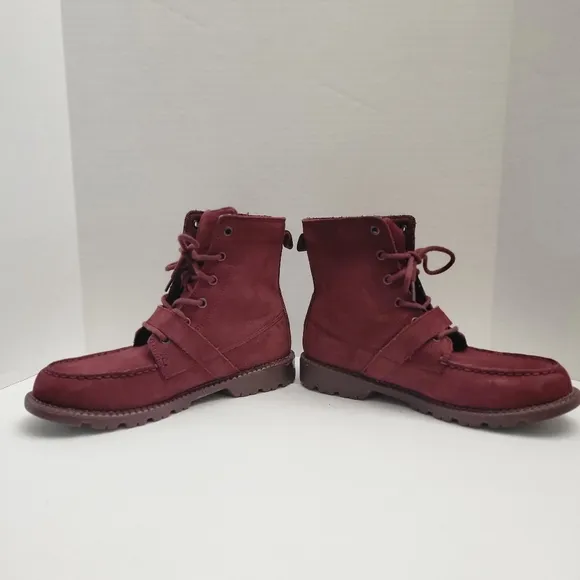 Polo Ralph Lauren Radbourn burgundy suade boots size boys 6.5
